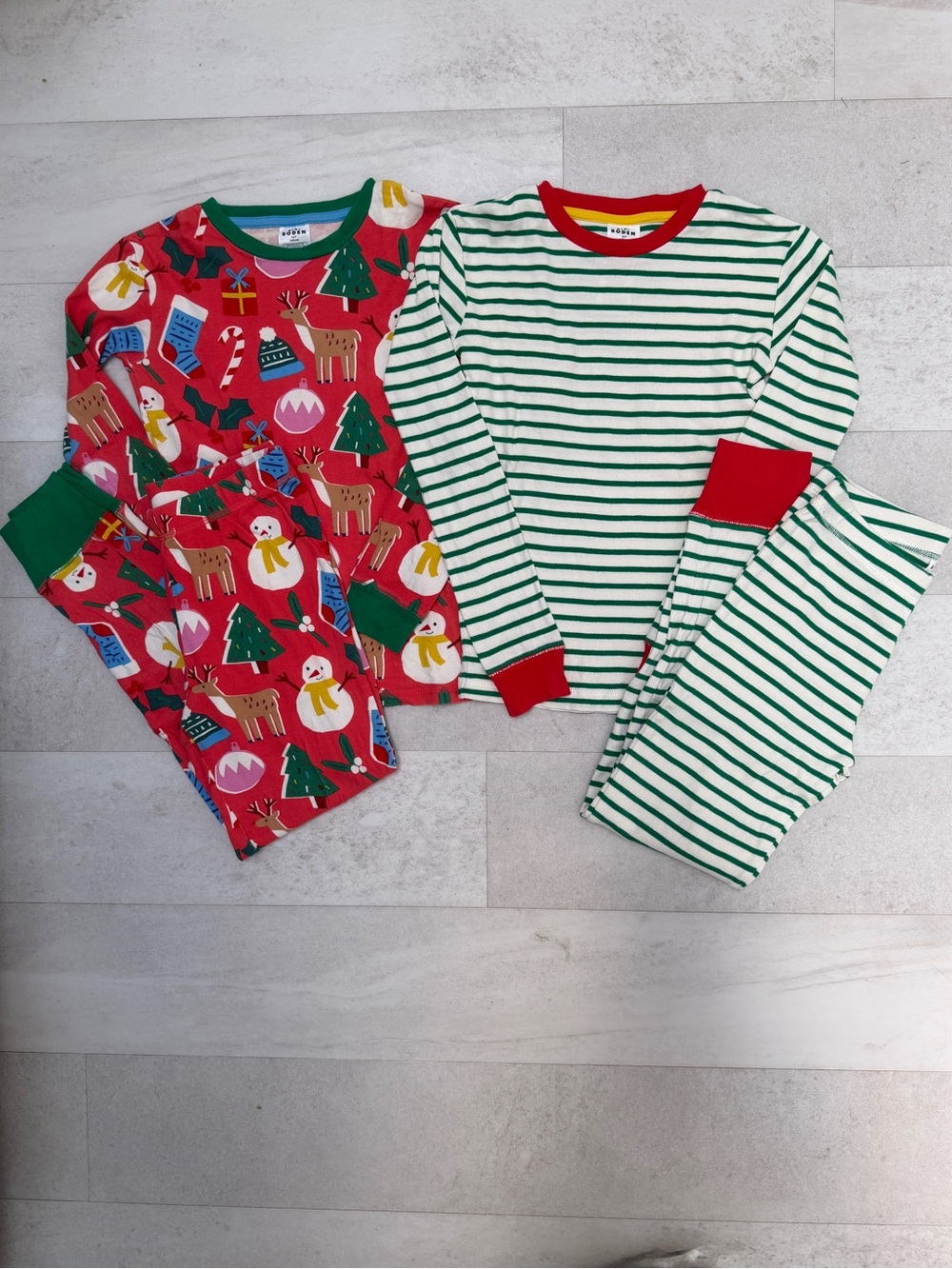 Mini Boden Kids Holiday twin pack snug pajamas